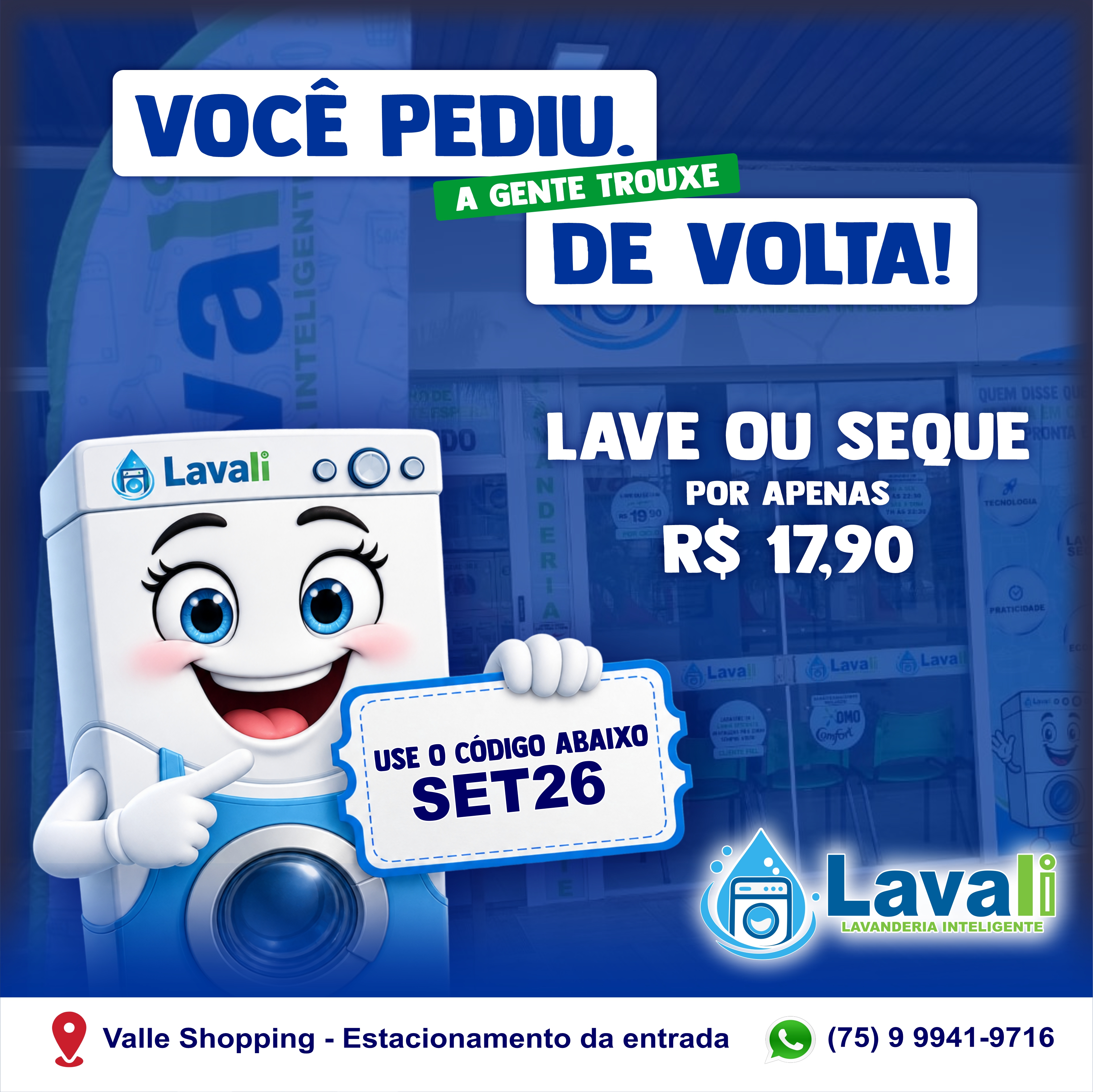 Cupom SET26 Lavali Setembro
